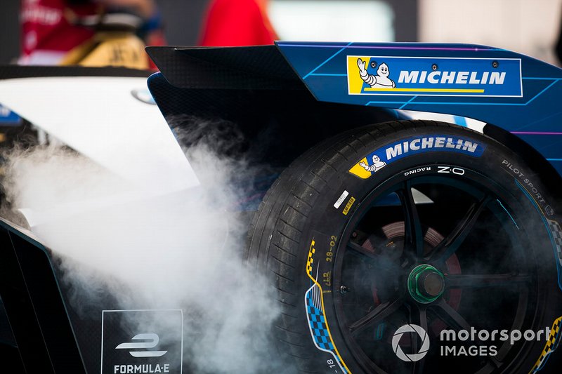 El neumático Michelin de Antonio Felix da Costa car, BMW I Andretti Motorsports, BMW iFE.18