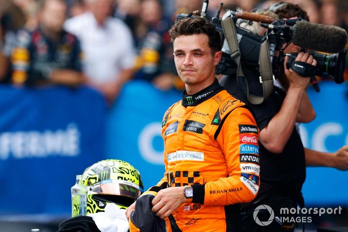Lando Norris, McLaren F1 Team, 2ª posición, llega al Parc Ferme
