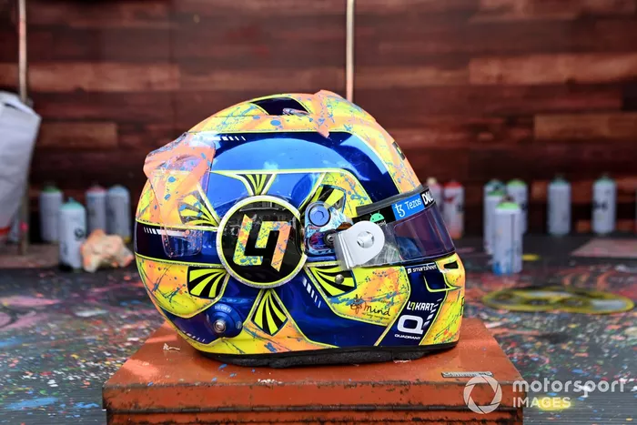 Diseño de casco para Lando Norris, McLaren, por Jimmy Pierce