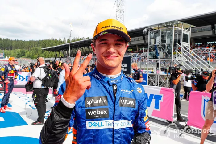 Tercer Lugar Lando Norris, McLaren en Parc Ferme