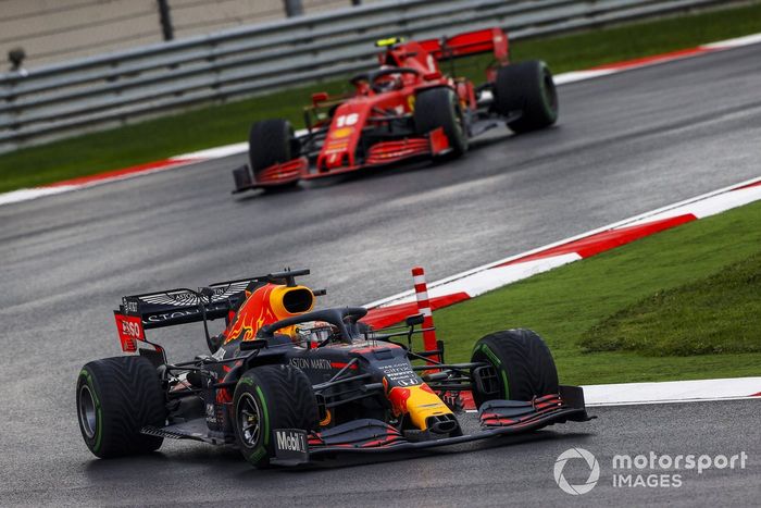 Max Verstappen, Red Bull Racing RB16, Charles Leclerc, Ferrari SF1000