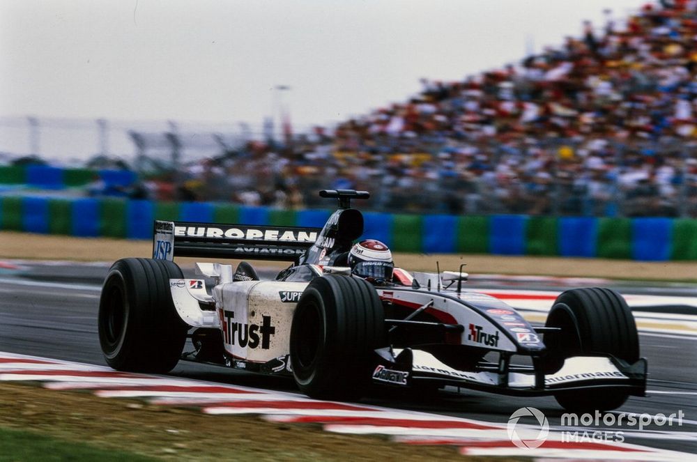 Verstappen topped first qualifying for Minardi at the 2003 French GP in mixed conditions, but normal service was resumed in the dry session that set the grid