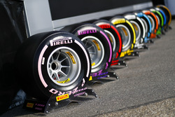 The full range of Pirelli F1 tyres