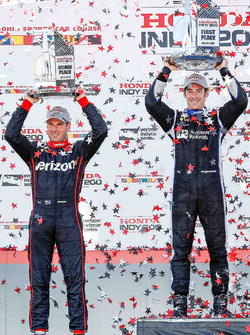 Race winner Simon Pagenaud, Team Penske Chevrolet, second place Will Power, Team Penske Chevrolet