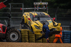 #64 Corvette Racing Chevrolet Corvette C7-R: Oliver Gavin, Tommy Milner, Jordan Taylor after a heavy crash
