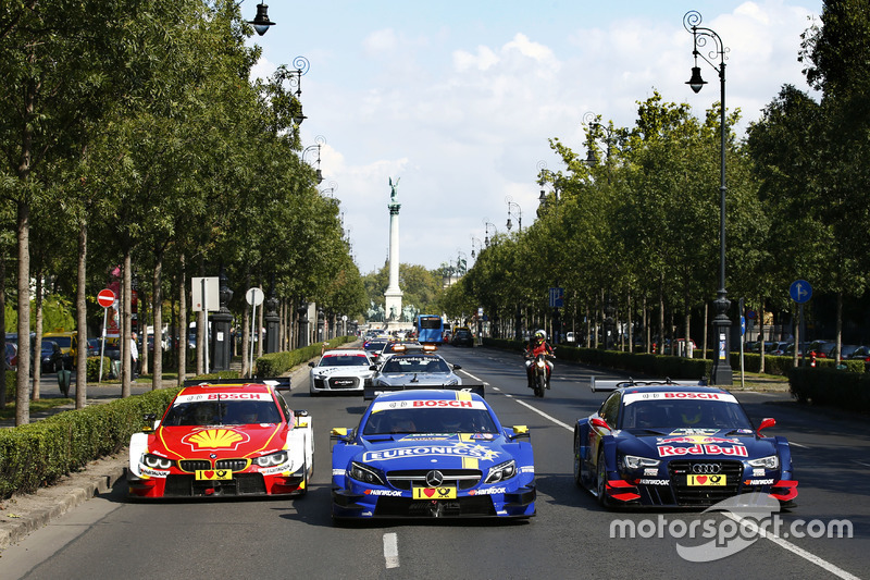 Die DTM zu Gast in Budapest: In der Innenstadt alle 3 Marken Seite an Seite