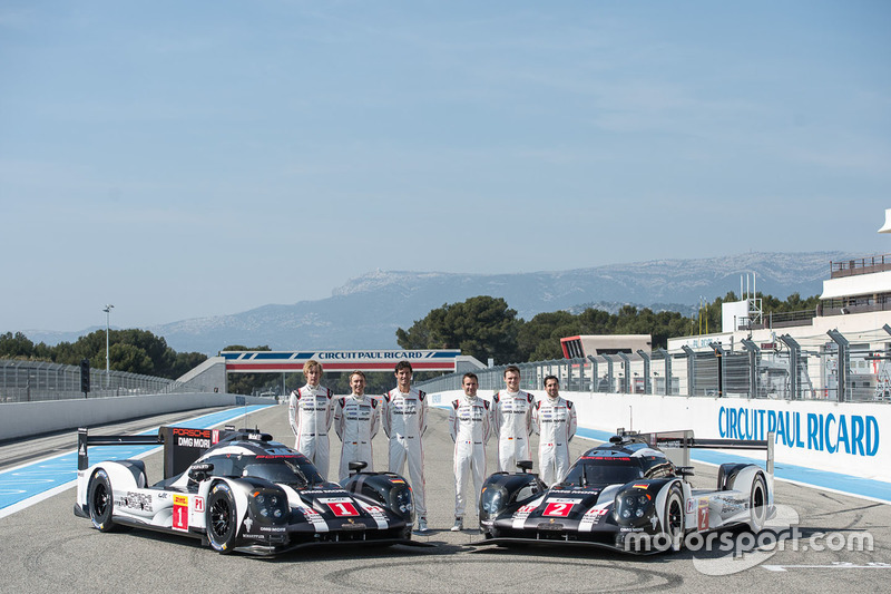 #1 Porsche Team Porsche 919 Hybrid: Timo Bernhard, Mark Webber, Brendon Hartley and #2 Porsche Team Porsche 919 Hybrid: Romain Dumas, Neel Jani, Marc Lieb