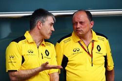 (L to R): Nick Chester, Renault Sport F1 Team Chassis Technical Director with Frederic Vasseur, Renault Sport F1 Team Racing Director