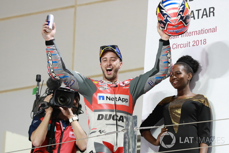 Podium: Race winner Andrea Dovizioso, Ducati Team