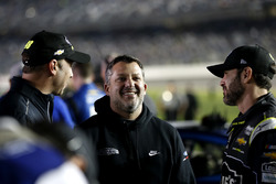 Jimmie Johnson, Hendrick Motorsports Chevrolet Camaro with Chad Knaus and Tony Stewart, Co-team owner Stewart-Haas Racing