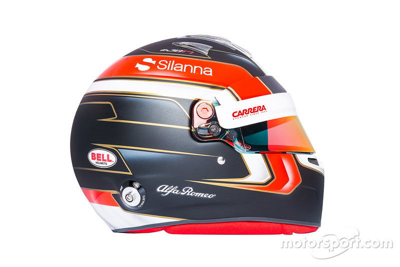 El casco de Charles Leclerc, Sauber