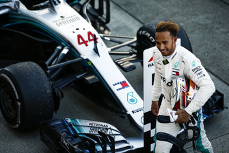 Race winner Lewis Hamilton, Mercedes AMG F1, in Parc Ferme