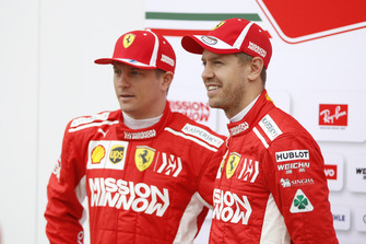 Kimi Raikkonen, Ferrari and Sebastian Vettel, Ferrari
