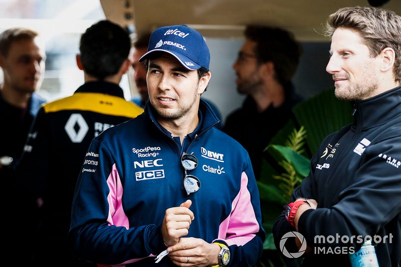 Sergio Perez, Racing Point, si dirige verso l'evento a Federation Square