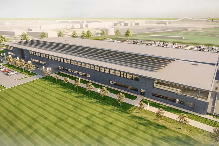 Render de la fábrica de Aston Martin en Silverstone