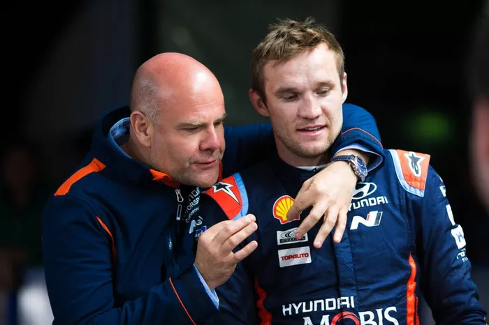 Andrea Adamo, Team principal Hyundai Motorsport, Martin Järveoja, Hyundai Motorsport Hyundai i20 Coupe WRC