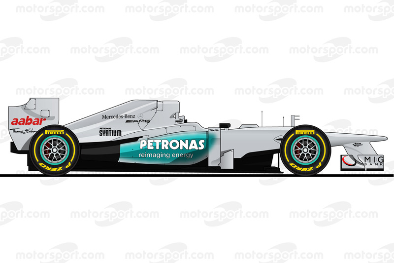 El Mercedes W03 conducido por Michael Schumacher en 2012. 
Prohibida la reproducción, Motorsport.com