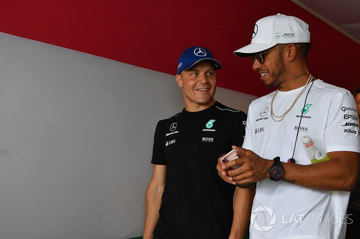 Valtteri Bottas, Mercedes AMG F1 W08 and Lewis Hamilton, Mercedes AMG F1 W08