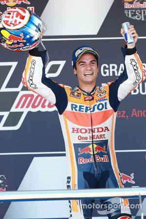 Podium: Race winner Dani Pedrosa, Repsol Honda Team