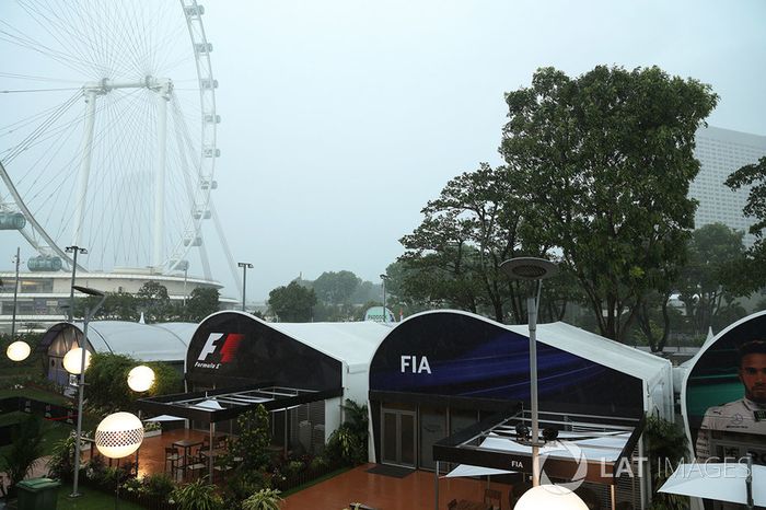 Lluvia en el paddock