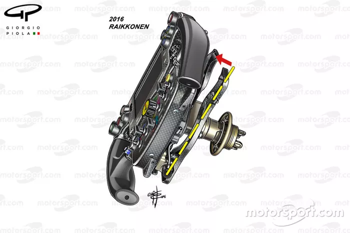 Ferrari SF70H, vista trasera del volante de Kimi Raikkonen