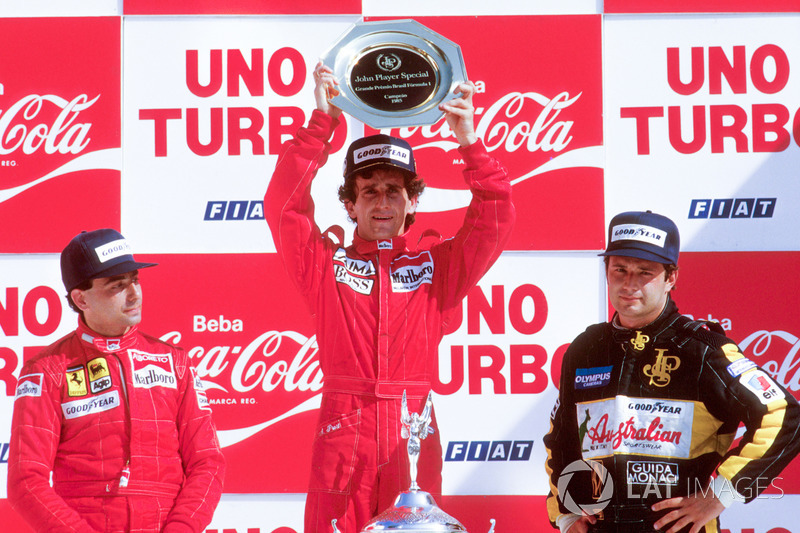 Podium: 1. Alain Prost,  2. Michele Alboreto, 3. Elio de Angelis