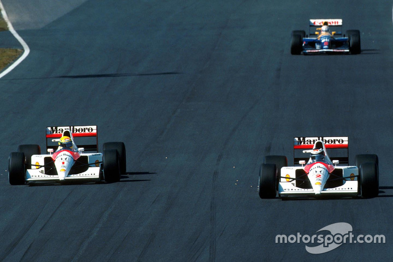 Ayrton Senna, McLaren.Honda; Gerhard Berger, McLaren-Honda