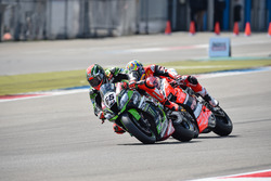 Tom Sykes, Kawasaki Racing Team en Chaz Davies, Aruba.it Racing - Ducati Team