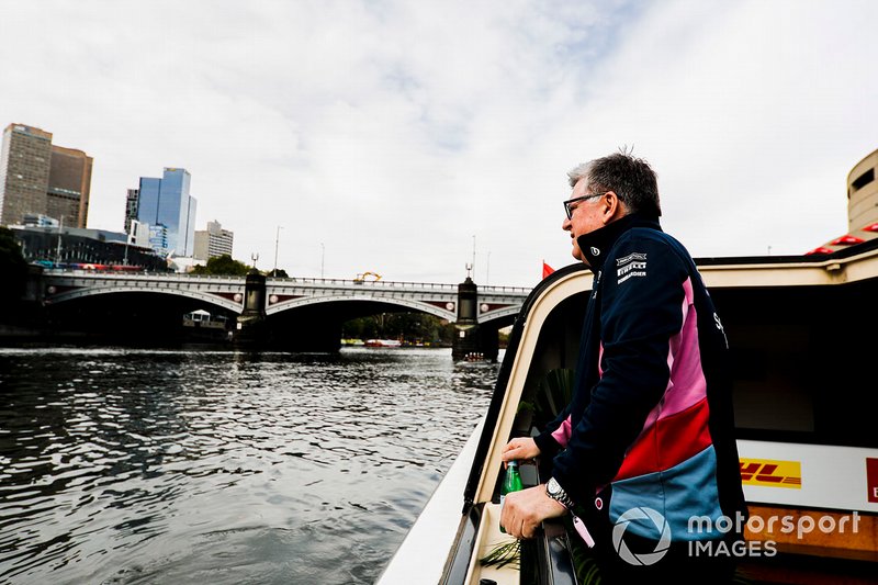 Otmar Szafnauer, team principal, Racing Point on the way to the Federation Square event