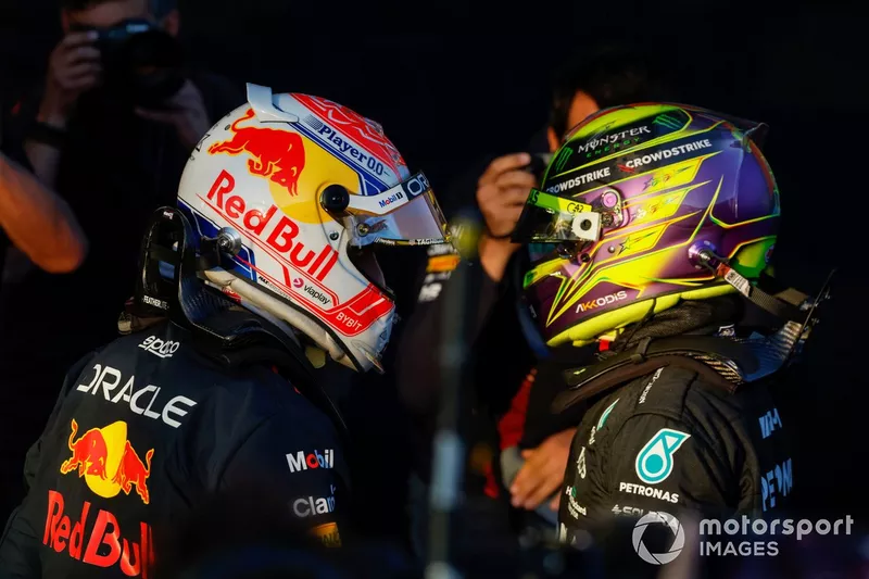 Max Verstappen, Red Bull Racing, 1° posizione, Sergio Perez, Red Bull Racing, 2° posizione