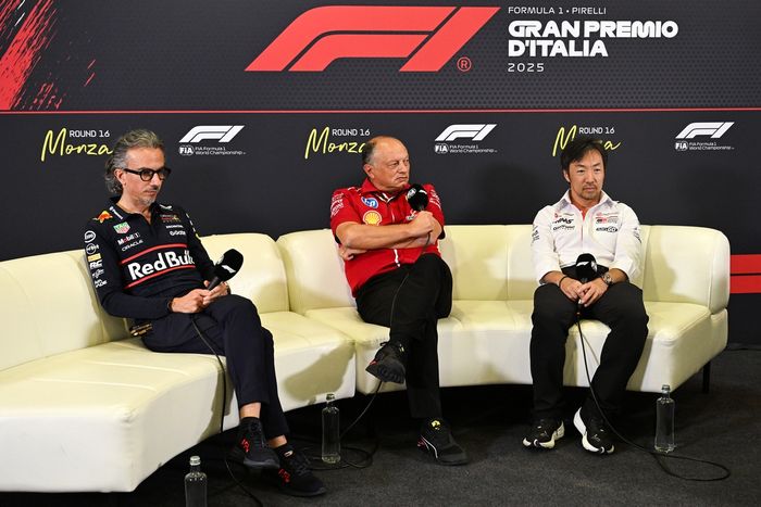 Frederic Vasseur, Ferrari, Ayao Komatsu, Haas F1 Team, Laurent Mekies, Red Bull Racing Team Principal