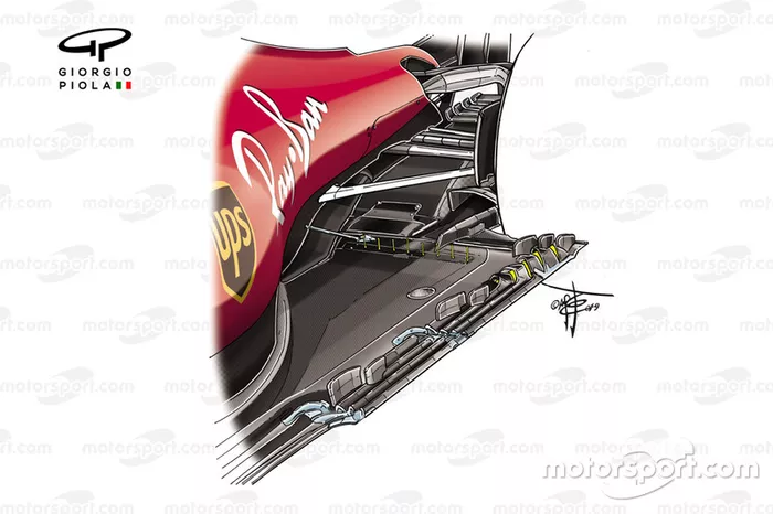 Detalhe do sensor do assoalho da Ferrari SF90