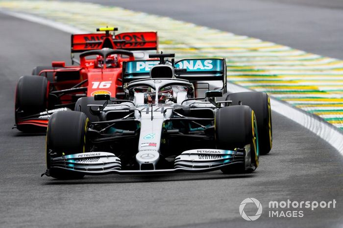 Lewis Hamilton, Mercedes AMG F1 W10, Charles Leclerc, Ferrari SF90 