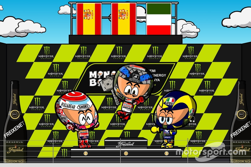 El podio del GP de Catalunya de MotoGP 2018, por MiniBikers