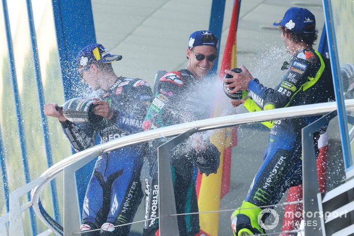 Maverick Viñales, Yamaha Factory Racing, Fabio Quartararo, Petronas Yamaha SRT,Valentino Rossi, Yamaha Factory Racing