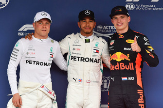 Valtteri Bottas, Mercedes AMG F1, Lewis Hamilton, Mercedes AMG F1 en Max Verstappen, Red Bull Racing