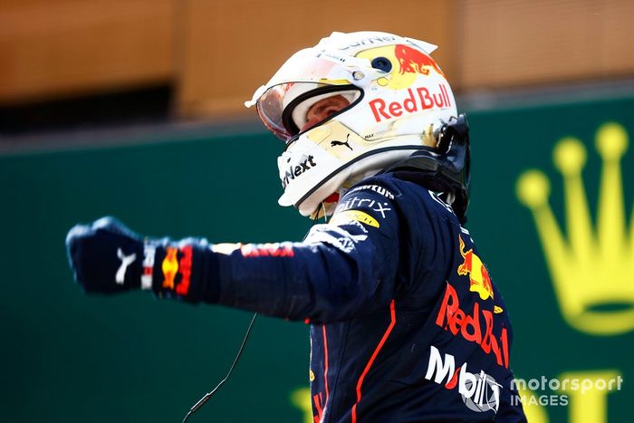 Podio: ganador Max Verstappen, Red Bull Racing