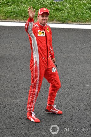 Sebastian Vettel, Ferrari celebra en parc ferme