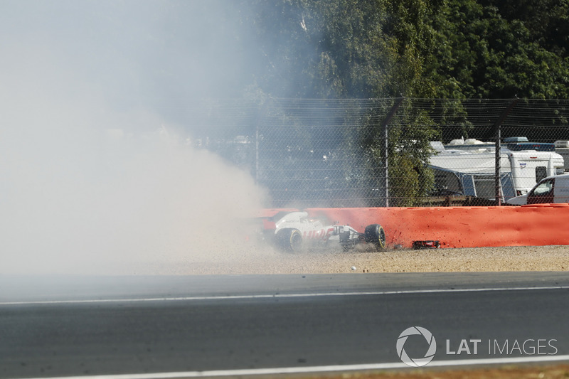 Crash of Romain Grosjean, Haas F1 Team VF-18