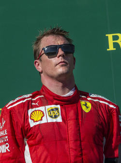 Kimi Raikkonen, Ferrari on the podium