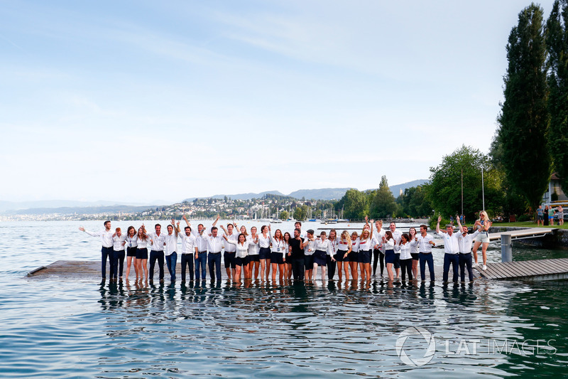 ABB Formula E Team jump into Lake Zurich