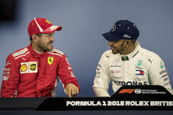 Sebastian Vettel, Ferrari and Lewis Hamilton, Mercedes-AMG F1 in the Press Conference