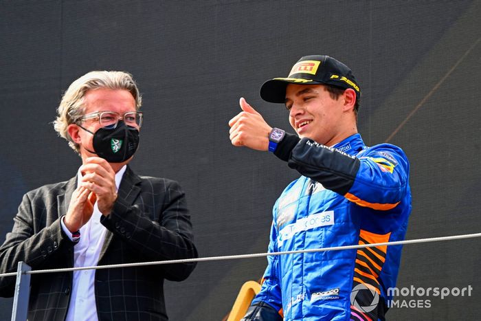 Podio: tercer lugar Lando Norris, McLaren