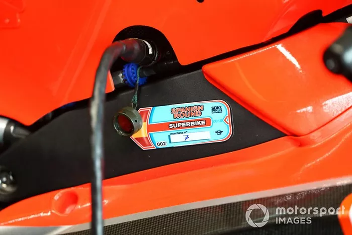 Chaz Davies, Aruba.it Racing-Ducati Team scrutineering sticker