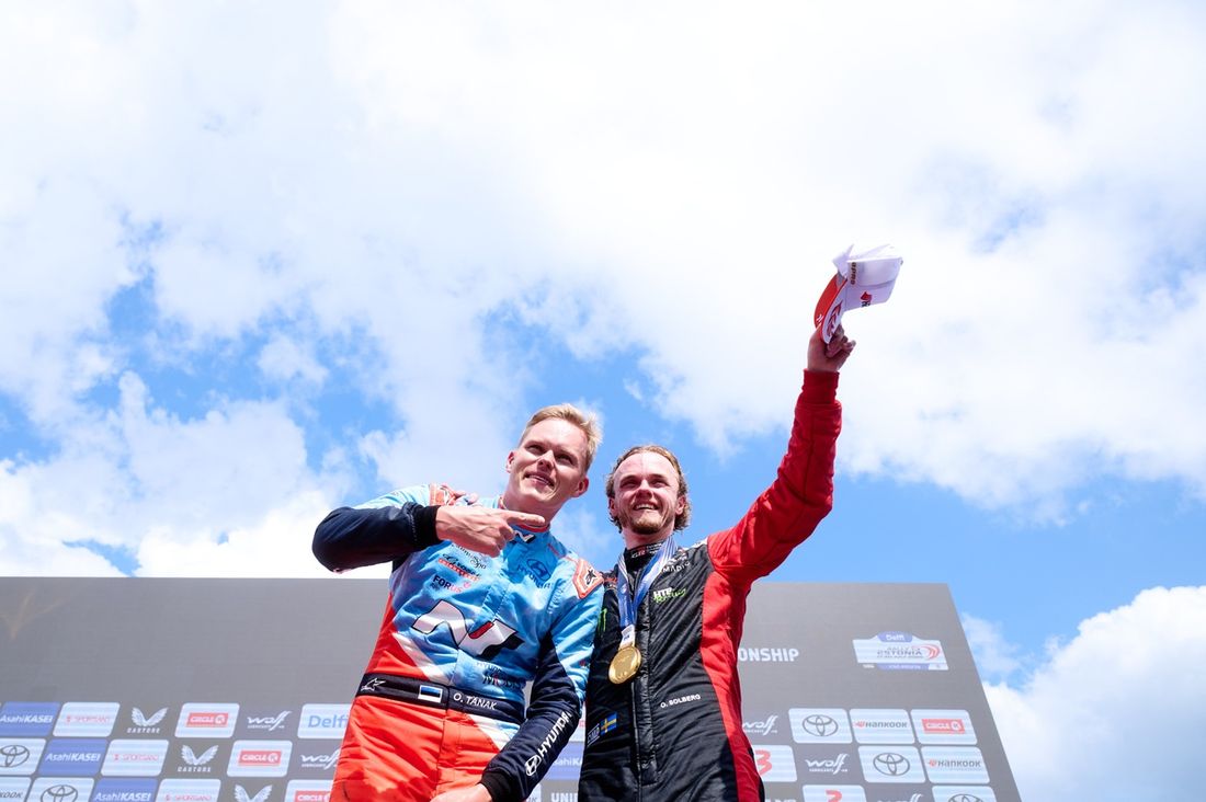 Podium: Ott Tänak, Hyundai World Rally Team, Oliver Solberg, Toyota Gazoo Racing WRT