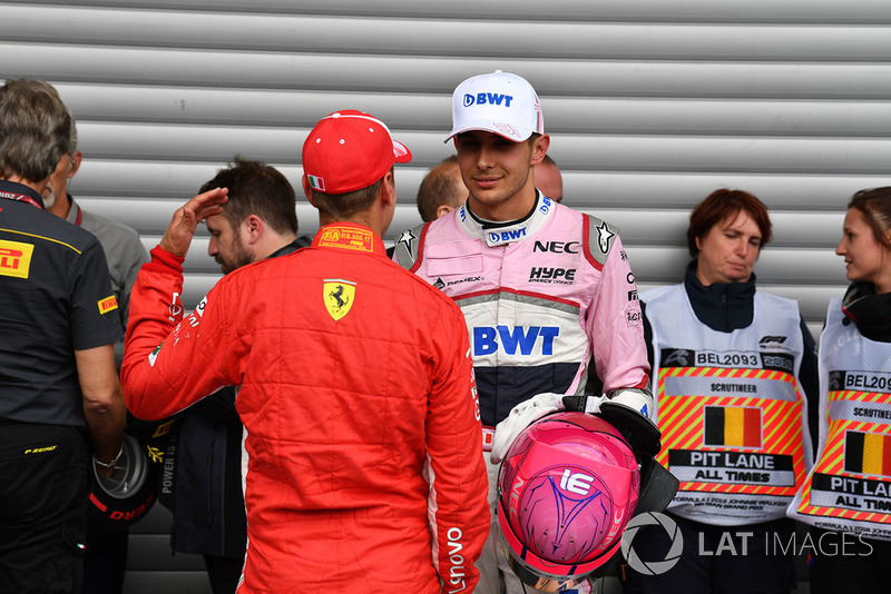 Себастьян Феттель, Ferrari, Естебан Окон, Racing Point Force India F1 Team