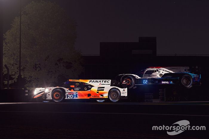 #20 Team Redline Oreca 07 LMP2: Max Verstappen, Lando Norris, Atze Kerkhof, Greger Huttu, #13 Rebellion Williams Esport Oreca 07 LMP2: Agustin Canapino, Jack Aitken, Alex Arana, Michael Romanidis
