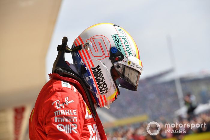 Sebastian Vettel, Ferrari en parc ferme 