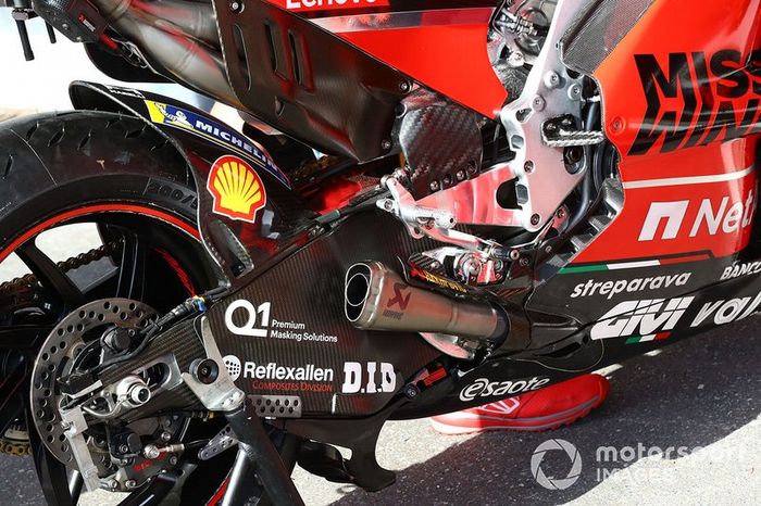 Detalle de la moto de Danilo Petrucci, Ducati Team