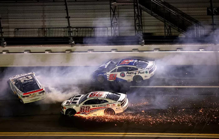 Anthony Alfredo, Beard Motorsports Chevrolet, Shane van Gisbergen, Trackhouse Racing Chevrolet, Cody Ware, Rick Ware Racing Ford